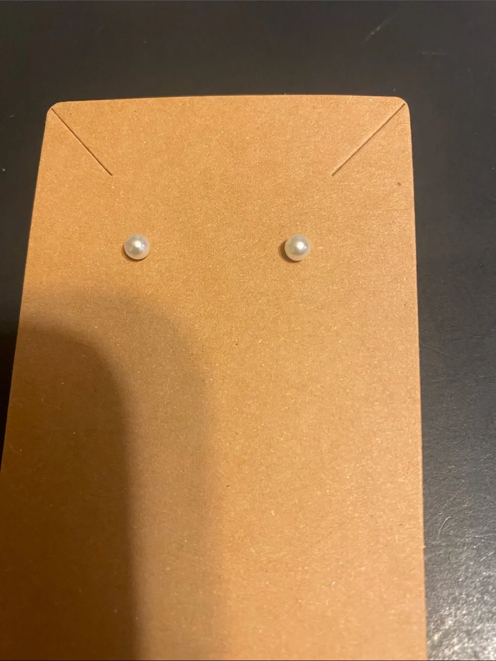 Delicate Pearl Stud Earrings - Cream/White - Picture 3 of 7